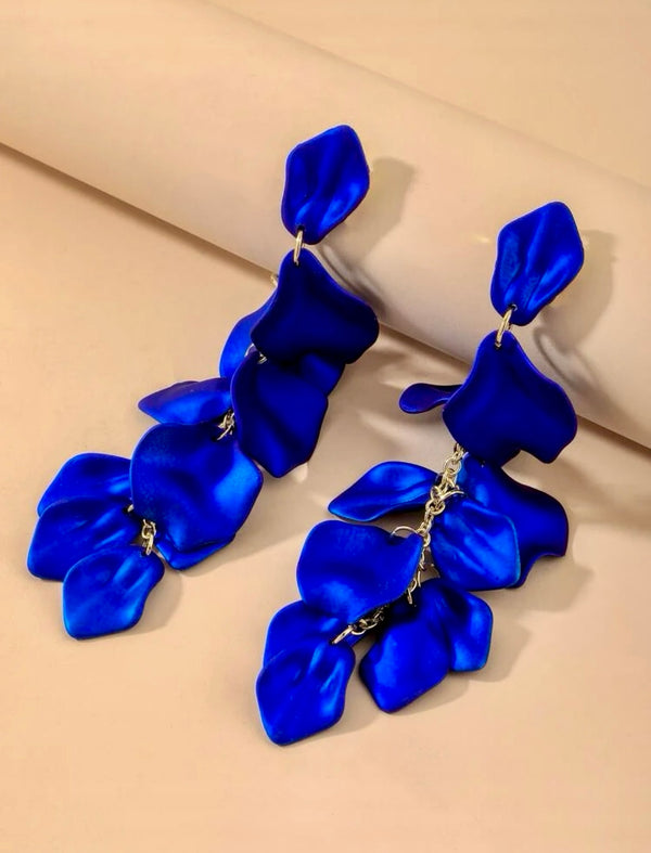 Sapphire blue petal earrings