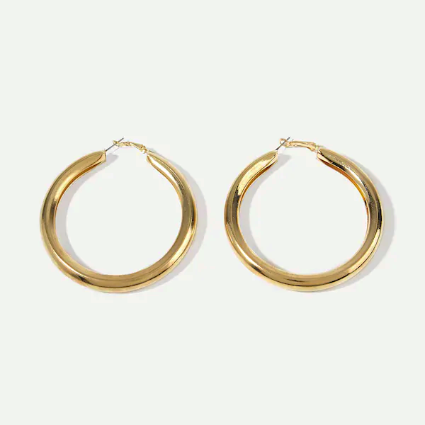 Hollow Gold Hoop Earrings