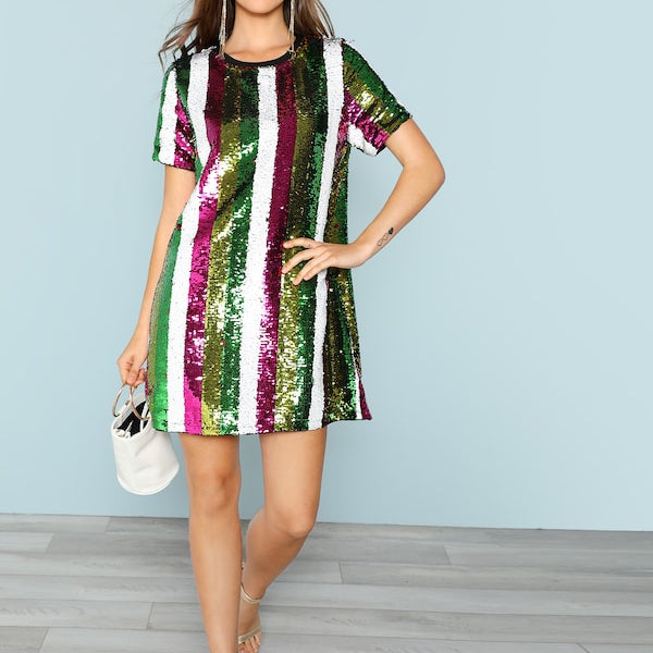 Sequin tunic dresses top
