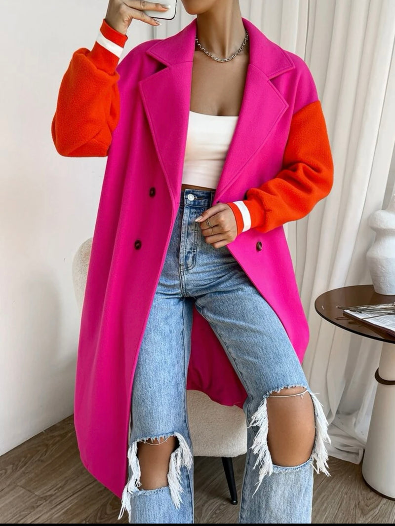 Vibrant Double Breasted Overcoat