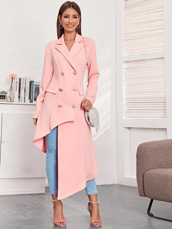 Pastel Pink Asymmetrical Blazer