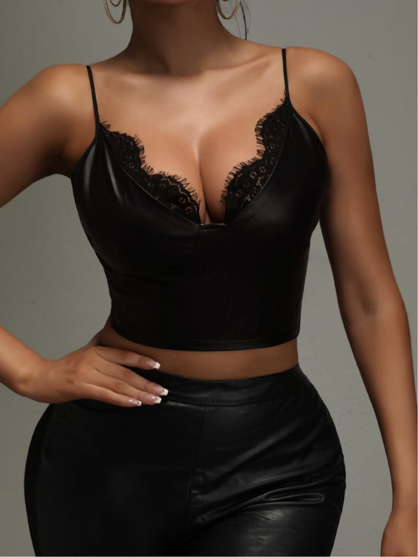 Leather and Lace camisole