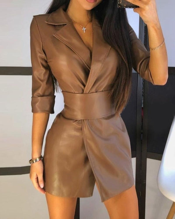 Blushing Brown Blazer/Dress