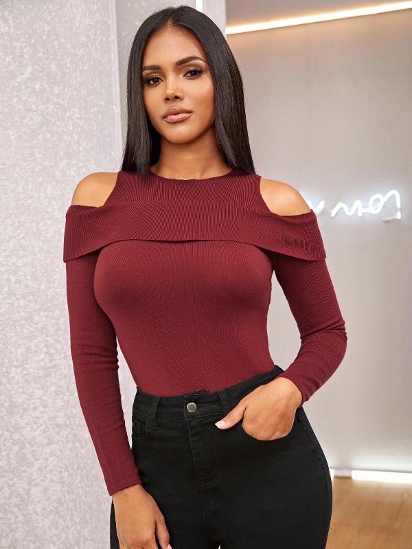 Sweetheart Cold Shoulder Sweater