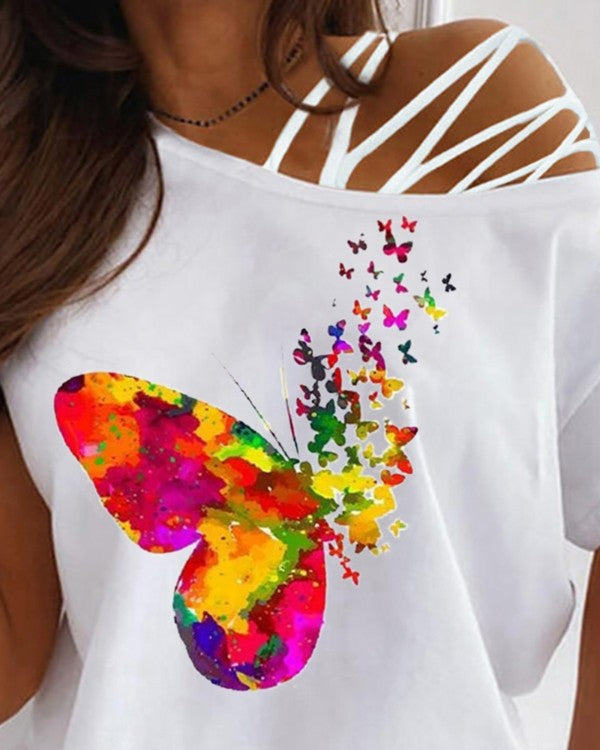 Vibrant butterfly top