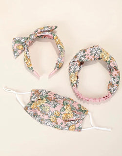 Kelton's Floral Face Mask Trio (mask, 2 hair accessories)
