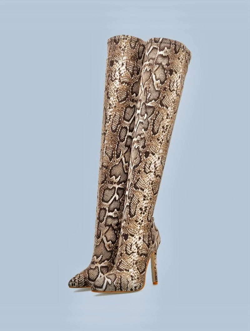 Thigh high boots on sale snakeskin