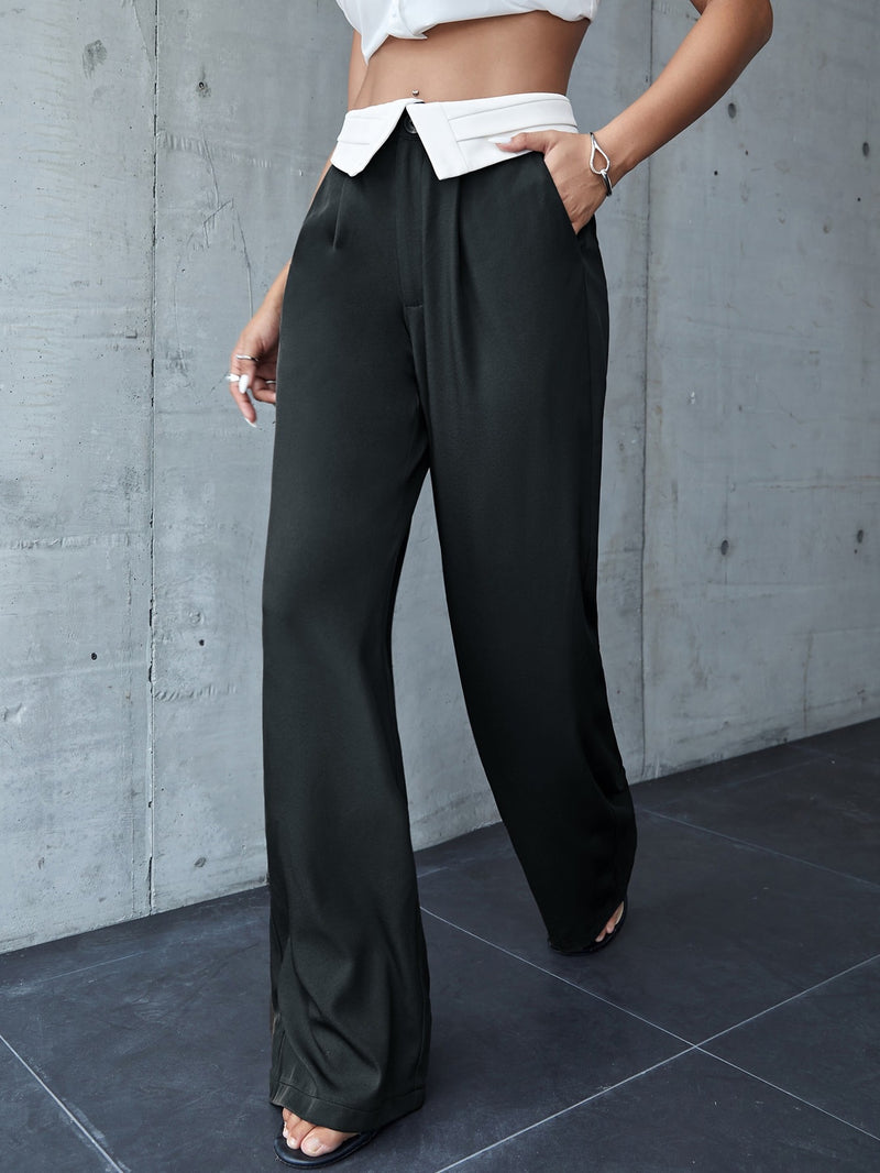 Casual Elegant High Waisted Seamless StraightLeg Tuxedo Pant Suit Women S  Pants  China Bottoms and Womens Trousers price  MadeinChinacom